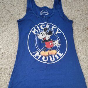 Disney Mickey Mouse Blue Cotton Graphic Tank Top